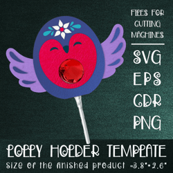 Bird Lollipop Holder | Paper Craft template SVG