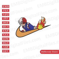 my hero academic character shoto swoosh anime inspired embroidery designs