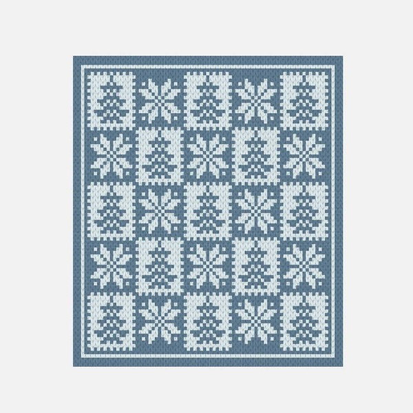 finger-knitted-loop-yarn-winter-checkered-blanket-6