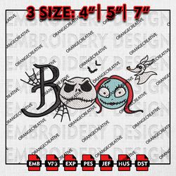Boo Jack Sally Skellington Embroidery Embroidery, Nightmare Before Christmas Files, Halloween Machine Embroidery Pattern
