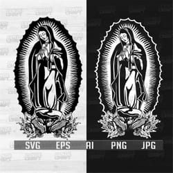 mother mary illustration | virgin mary svg | mother of god | virgen de guadalupe | mother mary svg | catholic svg | virg