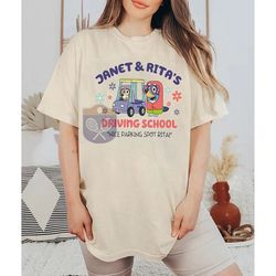 Janet & Rita's Driving School Shirt, Nice Parking Spot Rita Shirt, Bluey Shirt, Bluey And Bingo Shirt, Cute Bluey Shirrt