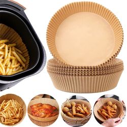 Round Square Airfryer Baking Paper Air Fryer Inserts 100 200Pcs Disposable Liner Kitchen Accessories Grill