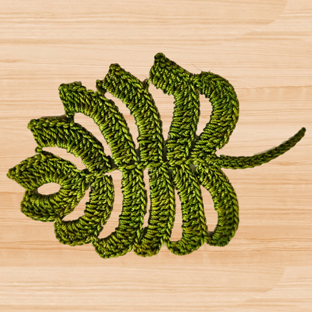 crochet leaf coaster pattern