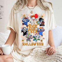 vintage disney stitch halloween comfort shirt, horror movie shirt, stitch horror halloween shirt, disney stitch shirt