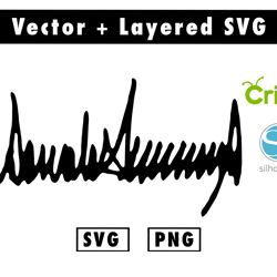 donald trump signature svg and png files for cricut machine , anime svg , manga svg , goku svg