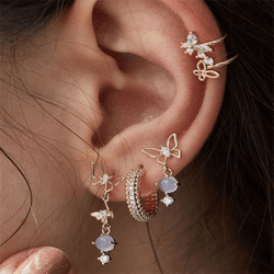 butterfly opal earrings without piercing