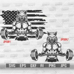 Body Builder Boar svg | Fitness Physique Clipart | Gym Coach Cutfile | Weight Lifter Stencil | Muscle Man Shirt png | St