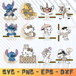 gucci cartoon svg bundle, gucci brand logo svg, fashion company, svg logo gucci brand logo svg cut file download