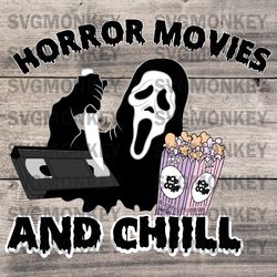 horror movies and chill svg halloween ghost svg png eps dxf pdf, cricut file