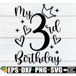 my 3rd birthday, girls 3rd birthday shirt svg, girls third birthday svg, girls 3rd birthday svg, 3rd birthday shirt svg,