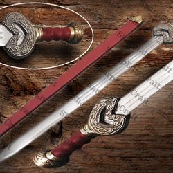 Custom Hand Forged Damascus Steel Viking Sword, Master Sword, Battle Ready Sword, Gift For Him, Wedding Gift For Husband