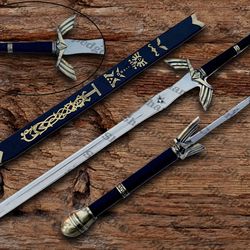 custom hand forged stainless steel the legend of zelda full tang skyward link's master sword with scabbard-costume armor
