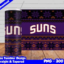 Suns Tumbler Design PNG, 20oz Skinny Tumbler Sublimation Template, Basketball Suns, Straight and Tapered Design,