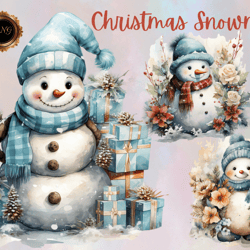 christmas snowman png clipart, sublimation design, holiday snowman graphics, winter festive illustration