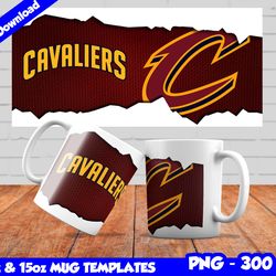 Cavaliers Mug Design Png, Sublimate Mug Template, Cavs Mug Wrap, Sublimate Basketball Design Png, Instant Download