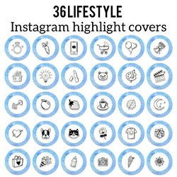 36 lifestyle instagram highlight icons. blue instagram highlights images. instagram highlights covers