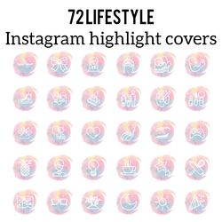 72 Lifestyle Instagram Highlight Icons.Pink Instagram Highlights Images. Instagram Highlights Covers