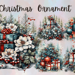 Christmas decoration PNG, holiday graphics, Christmas-themed clipart, ornament illustrations, PNG