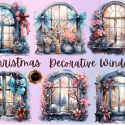 Christmas decorative window, PNG Clipart, Sublimation, Festive decor, Holiday-themed, Winter decorations, Creative desig