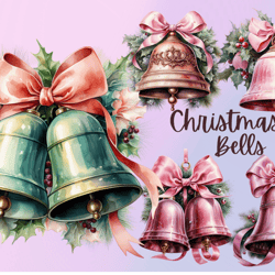 Christmas Bells Clipart Png,Sublimation, Festive decor, Holiday-themed, Winter bells, Creative designs, Seasonal graphic