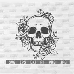 Floral Skull Svg | Skull Svg | Floral Svg | Flower Skull Svg | Skull Png | Skull Cutfile | Sugar Skull Svg |skull Clipar