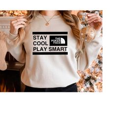 stay cool sweatshirt, retro crewneck sweatshirt, poker face pullover, funny unisex sweater, gift for her. poker face swe