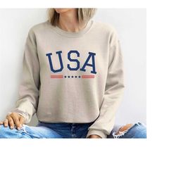 independence day sweatshirt, youth crewneck sweatshirt, usa pullover, 4th of july unisex sweater, gift for her, mothers