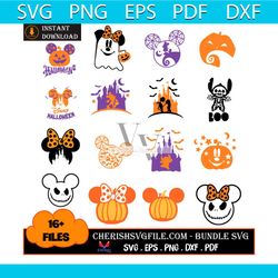 disney halloween boo bundle svg, 16 files disney halloween boo svg