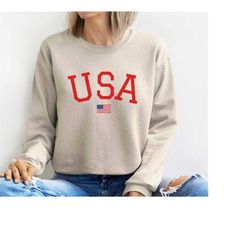 usa sweatshirt, youth crewneck sweatshirt, independence day pullover, 4th of july unisex sweater, gift for her, mothers