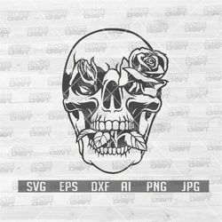 Skull Roses Svg | Skull Svg | Rose Skull Svg | Skull Clipart | Skull Cutfile | Skull Cutting File | Skull And Rose Svg |