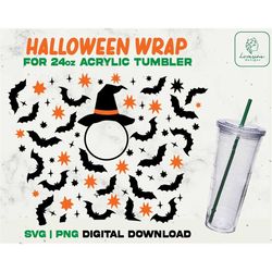 Halloween Svg Acrylic Cup 24oz Svg, Spooky vibes SVG Acrylic Wrap 24oz SVG, Scary Halloween svg, Witch svg - Digital Dow