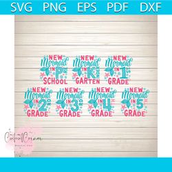 new mermaid in school bundle svg, eps png cutting files for silhouette cameo cricut