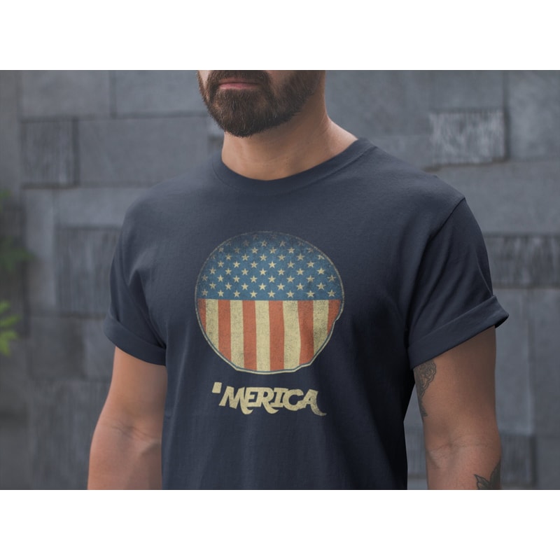 Merica Retro Vintage American Flag Shirt, Patriot Shirt, 4th of July shirt, USA Flag Shirt, Patriotic shirt, Red White and Blue - 3.jpg