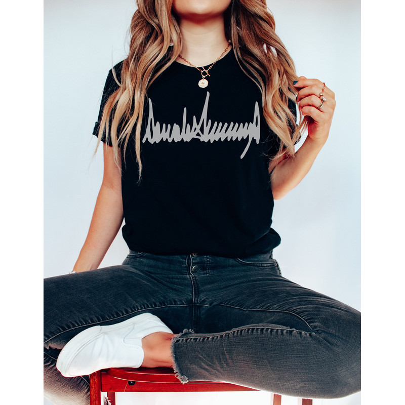 Trump Signature Tee, Donald Trump Autograph Shirt, POTUS 45-47, Save America Tshirt, Trump 2024 Tee, America First T-Shirt, Election Shirt - 2.jpg