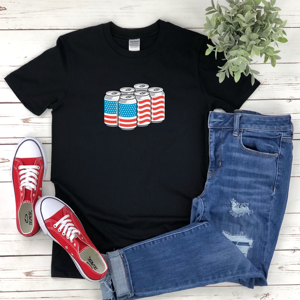 USA Shirt, Funny Beer T Shirt, Beer Gifts, Bbq Cookout Shirt, Red White & Blue, Patriotic American Tee, Murica Shirt USA Flag Beers T-Shirt - 2.jpg