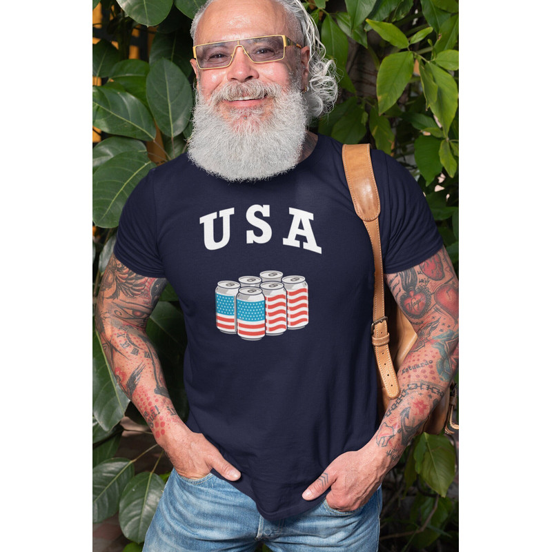 USA Shirt, Funny Beer T Shirt, Beer Gifts, Bbq Cookout Shirt, Red White & Blue, Patriotic American Tee, Murica Shirt USA Flag Beers T-Shirt - 1.jpg