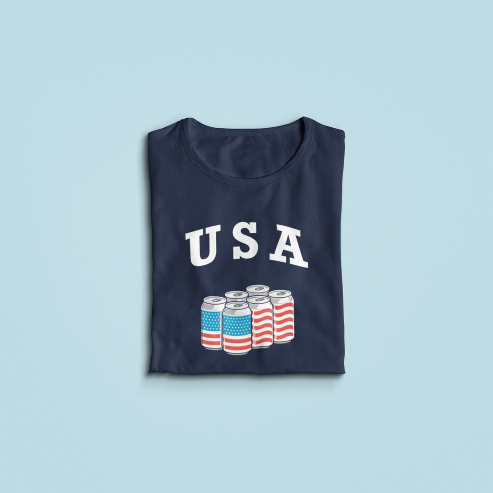 USA Shirt, Funny Beer T Shirt, Beer Gifts, Bbq Cookout Shirt, Red White & Blue, Patriotic American Tee, Murica Shirt USA Flag Beers T-Shirt - 2.jpg