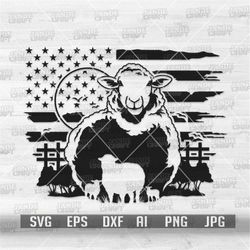 us sheep scene svg | sheep svg | farm animal svg | farm life svg | sheep clipart | sheep cutfile | us sheep monogram dxf
