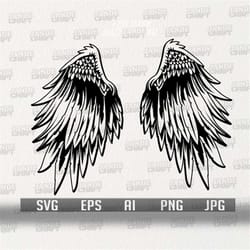 wing svg | angel wings clipart | pair of eagle wings stencil | in memory off cutfile | bevearement shirt png | burial dx