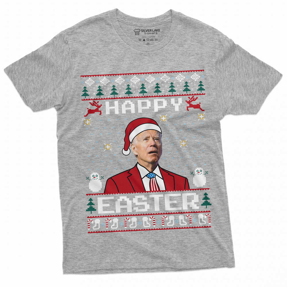Christmas Funny Political T-shirt Happy Easter Merry Christmas Biden Funny Tee shirt Christmas Ugly Sweater pattern tee - 5.jpg