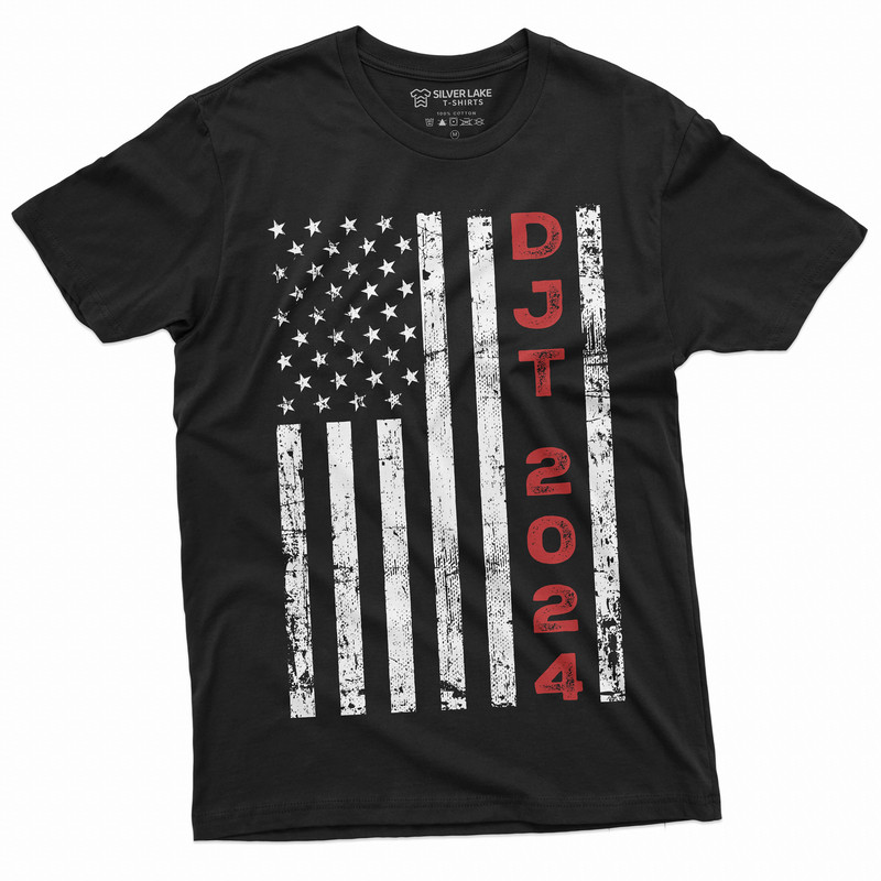 DTJ Trump 2024 USA Flag T-shirt Donald Trump for President Republican party Tee Shirt Men's Pro Trump Tee Shirt - 1.jpg