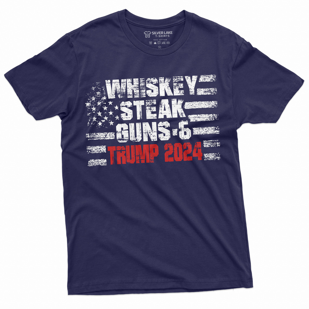 Men's  Whiskey Steak Guns and Trump 2024 T-shirt DJT political re-election Tee Shirt Donald Trump for President Mens Tee Shirt - 4.jpg