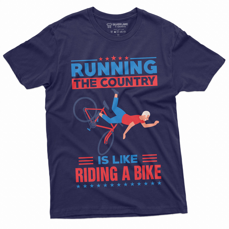 Men's Anti Biden Shirt Running the country is like Riding a bike Sarcastic Political T-shirt For Him Anti-Biden Tee - 3.jpg