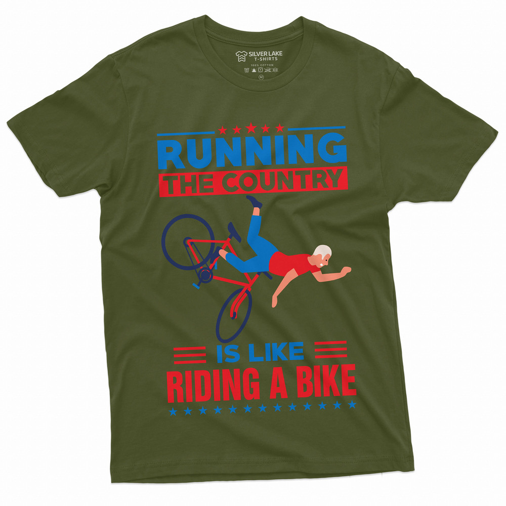 Men's Anti Biden Shirt Running the country is like Riding a bike Sarcastic Political T-shirt For Him Anti-Biden Tee - 4.jpg