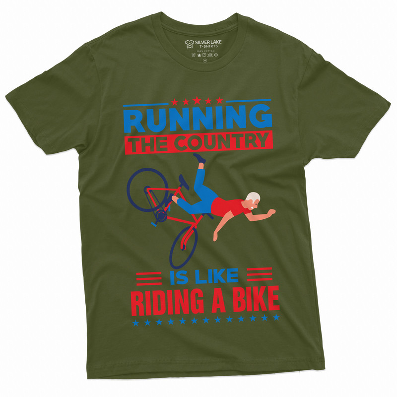 Men's Anti Biden Shirt Running the country is like Riding a bike Sarcastic Political T-shirt For Him Anti-Biden Tee - 4.jpg
