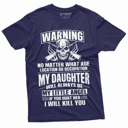 mens fathers day dad daughter t-shirt my little angel papa daddy tee shirt