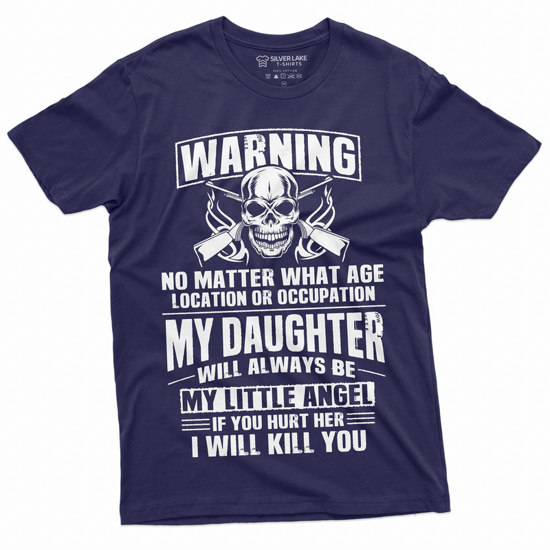 Men's Fathers day Dad Daughter T-shirt my Little Angel Papa Daddy Tee Shirt - 1.jpg