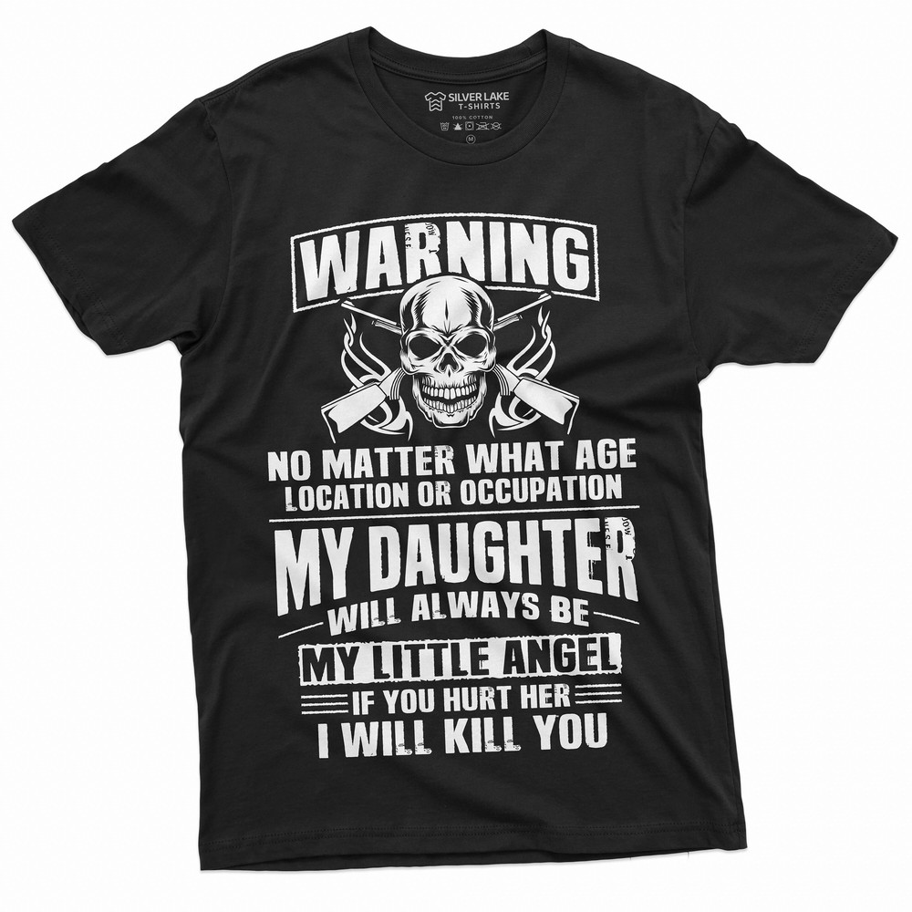 Men's Fathers day Dad Daughter T-shirt my Little Angel Papa Daddy Tee Shirt - 3.jpg