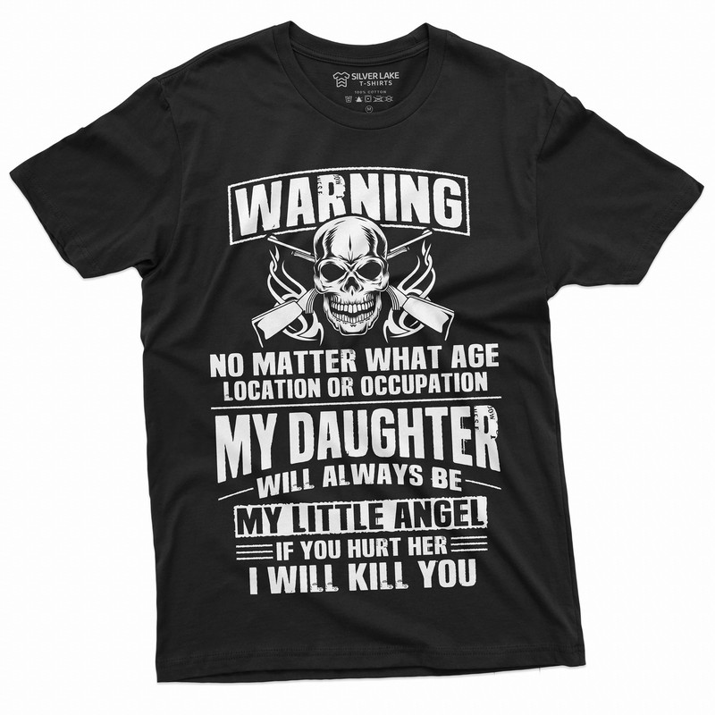Men's Fathers day Dad Daughter T-shirt my Little Angel Papa Daddy Tee Shirt - 3.jpg